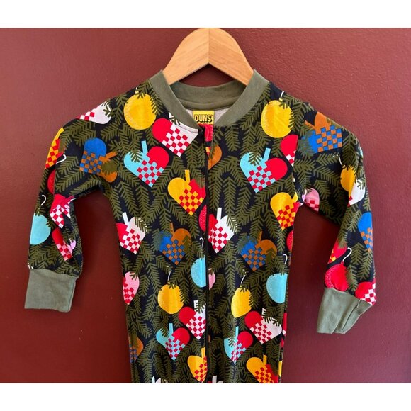 Duns Sweden Organic Cotton Kids Zip Suit Size 104 3-4 Years Heart Pine Print - Picture 2 of 6